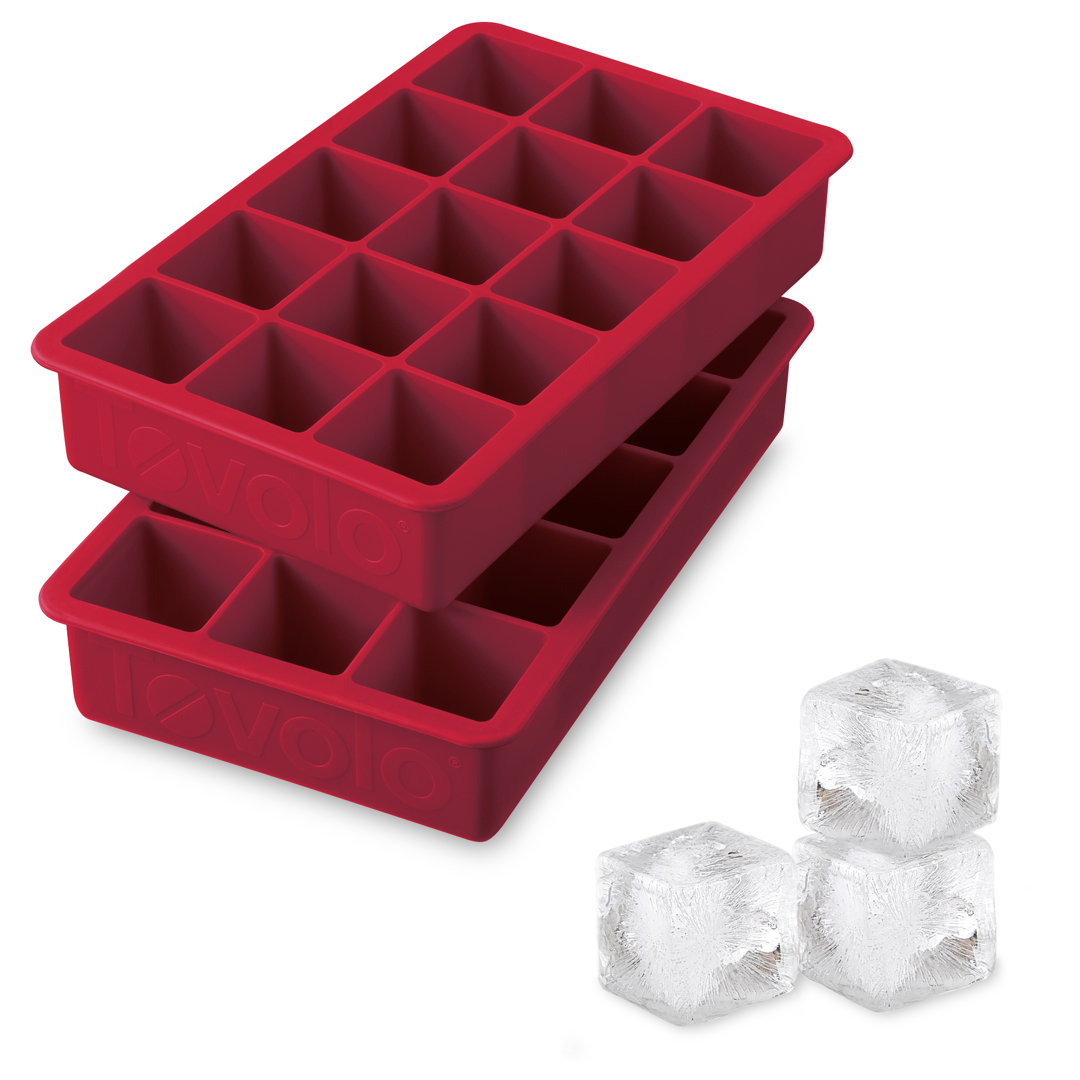 Perfect Cube Silicone Ice Mold Freezer Tray Of 1.25" Cubes For Whiskey, Bourbon, Spirits & Liquor, BPA-Free Silicone, Fade Resistant